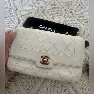 Chanel white bag lamb